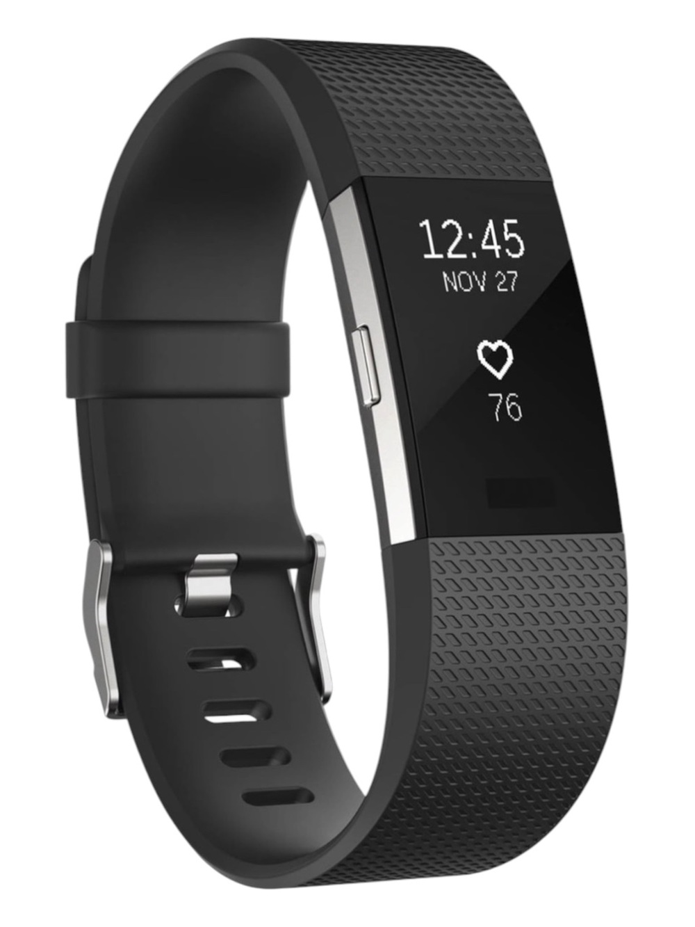 Fitbit Charge 2 Heart Rate Fitness Tracker Black Large L NEW Factory Sealed